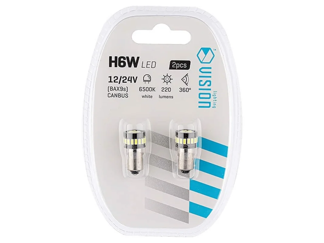 Żarówka H6W (BAX9S) 12/24V 24xSMD3014 LED CANBUS NONPOLAR biała (2szt.) — ujęcie 3