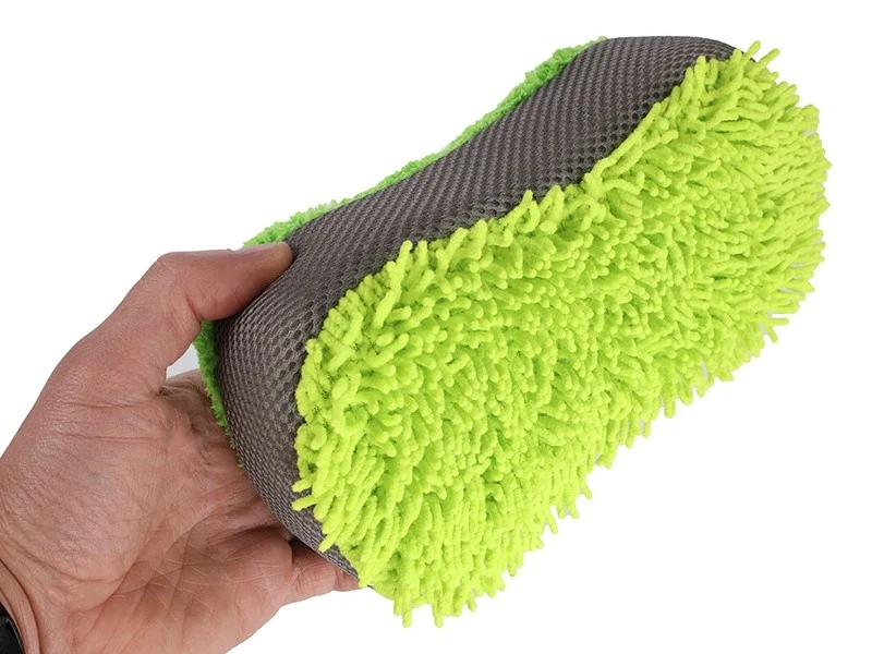 GĄBKA z MIĘKKIEJ MIKROFIBRY SIATKII DROBNEGO SZENILU 23x12x6 cm — ujęcie 5