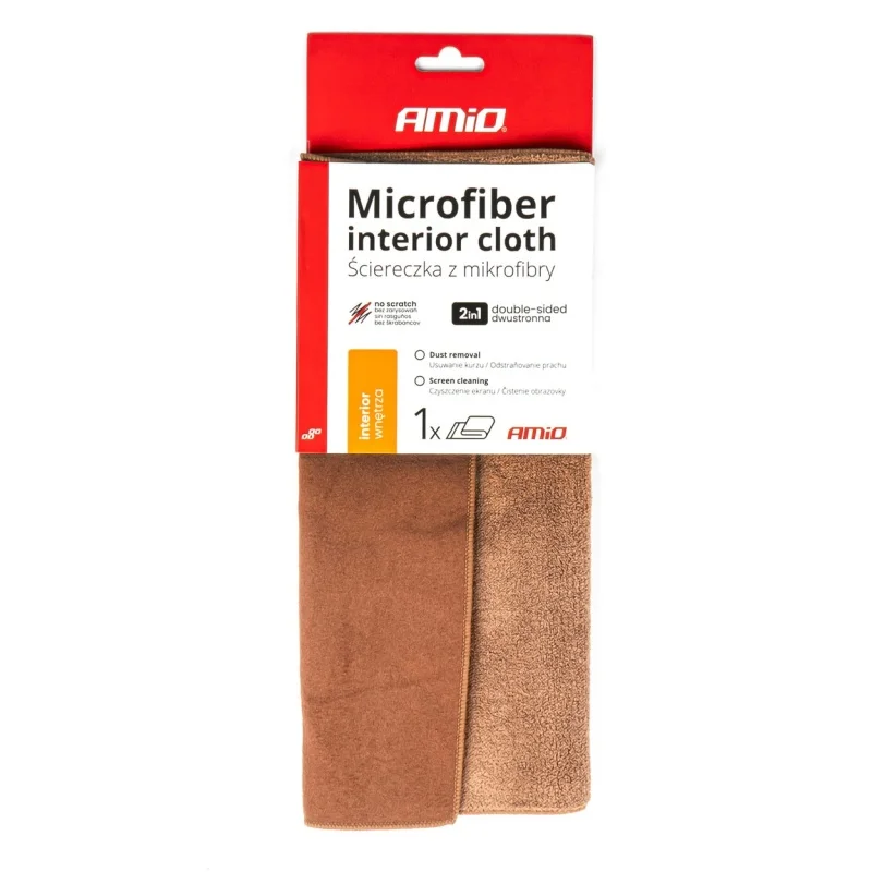 Ściereczka mikrofibra 2w1 do czyszczenia wnętrza samochodu i ekranów 30x30 cm 500gsm — ujęcie 8