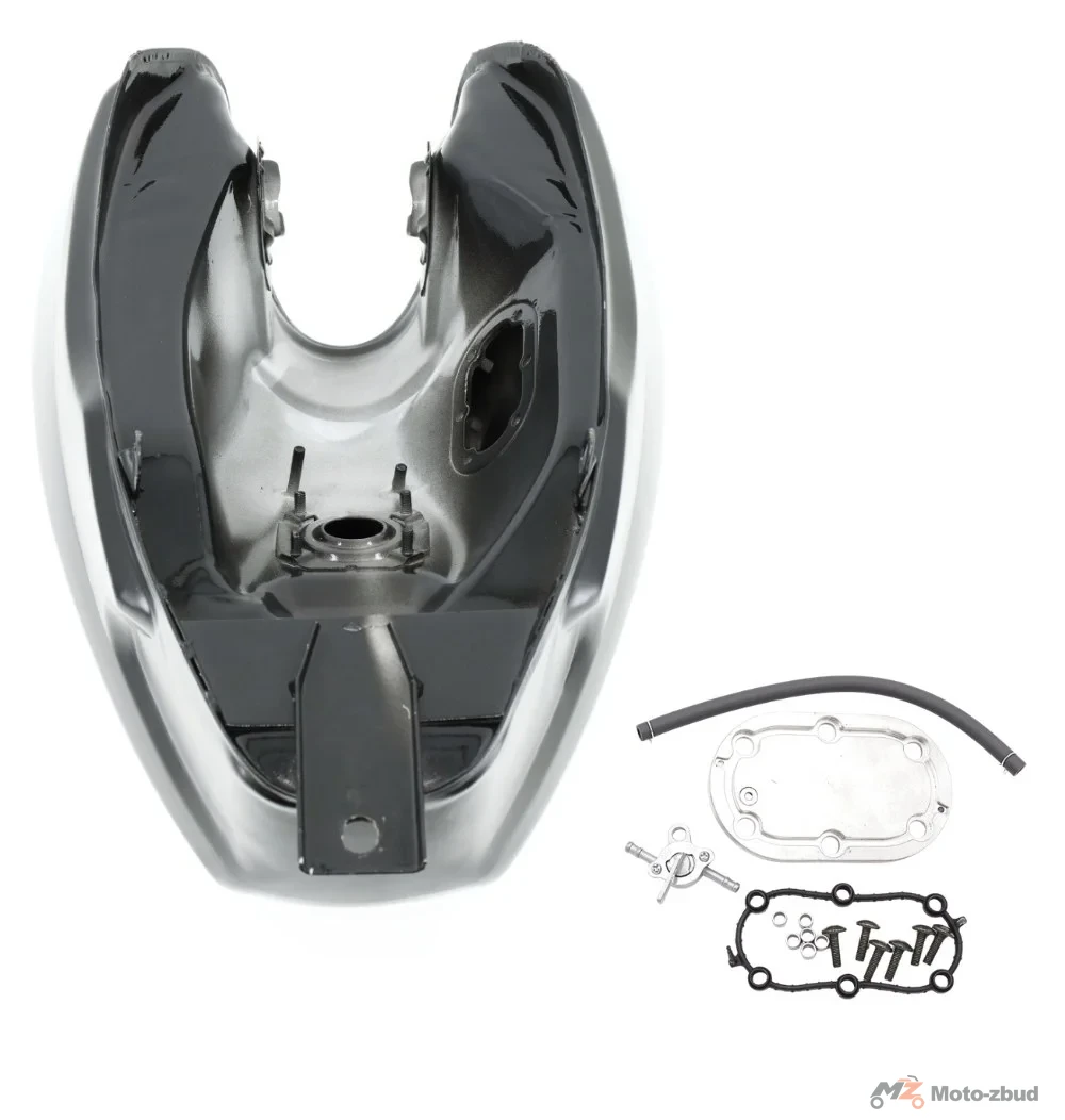 Junak 901/901F/901X/901 SPORT/122/122F/122 sport zbiornik paliwa czarny połysk (bez nalepek) (miernik 4 śruby) (adapter pompy paliwa na kranik paliwa) — ujęcie 3