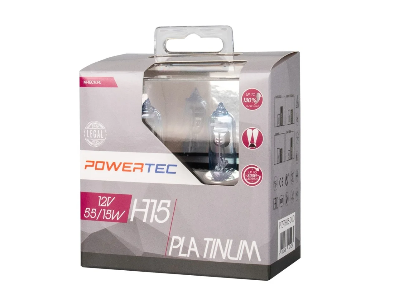 Żarówka H15 12V 55/15W POWERTEC Platinum +130% 2szt. DUO — ujęcie 2