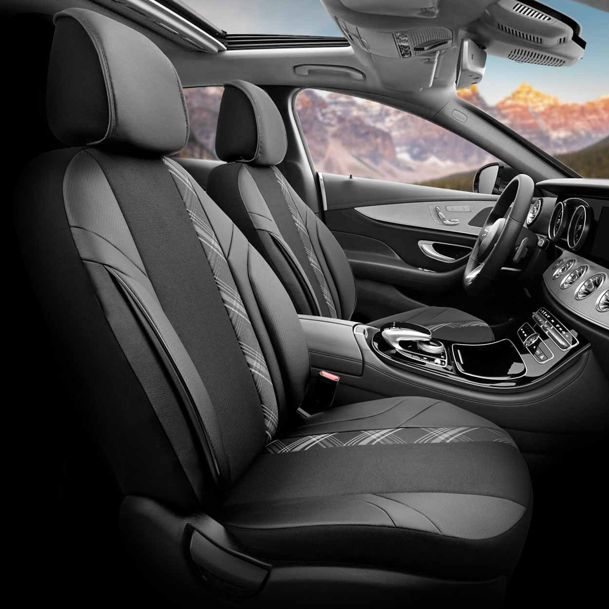 Komplet pokrowców na fotele samochodowe OTOM HORIZON 1808 BLACK/SMOKED 3-ZIP — ujęcie 10