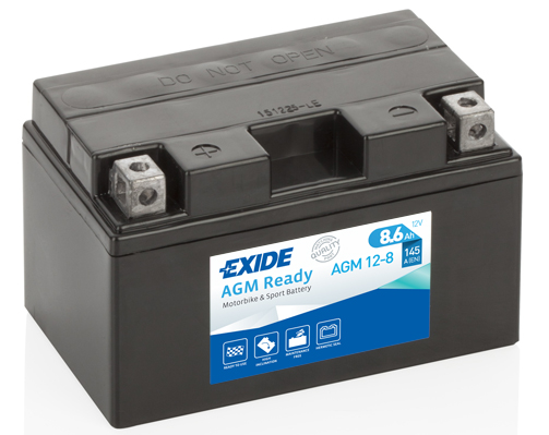 Akumulator motocyklowy AGM 12 V 8,6 Ah 145A / 150×87×93 mm / L+ EXIDE AGM12-8