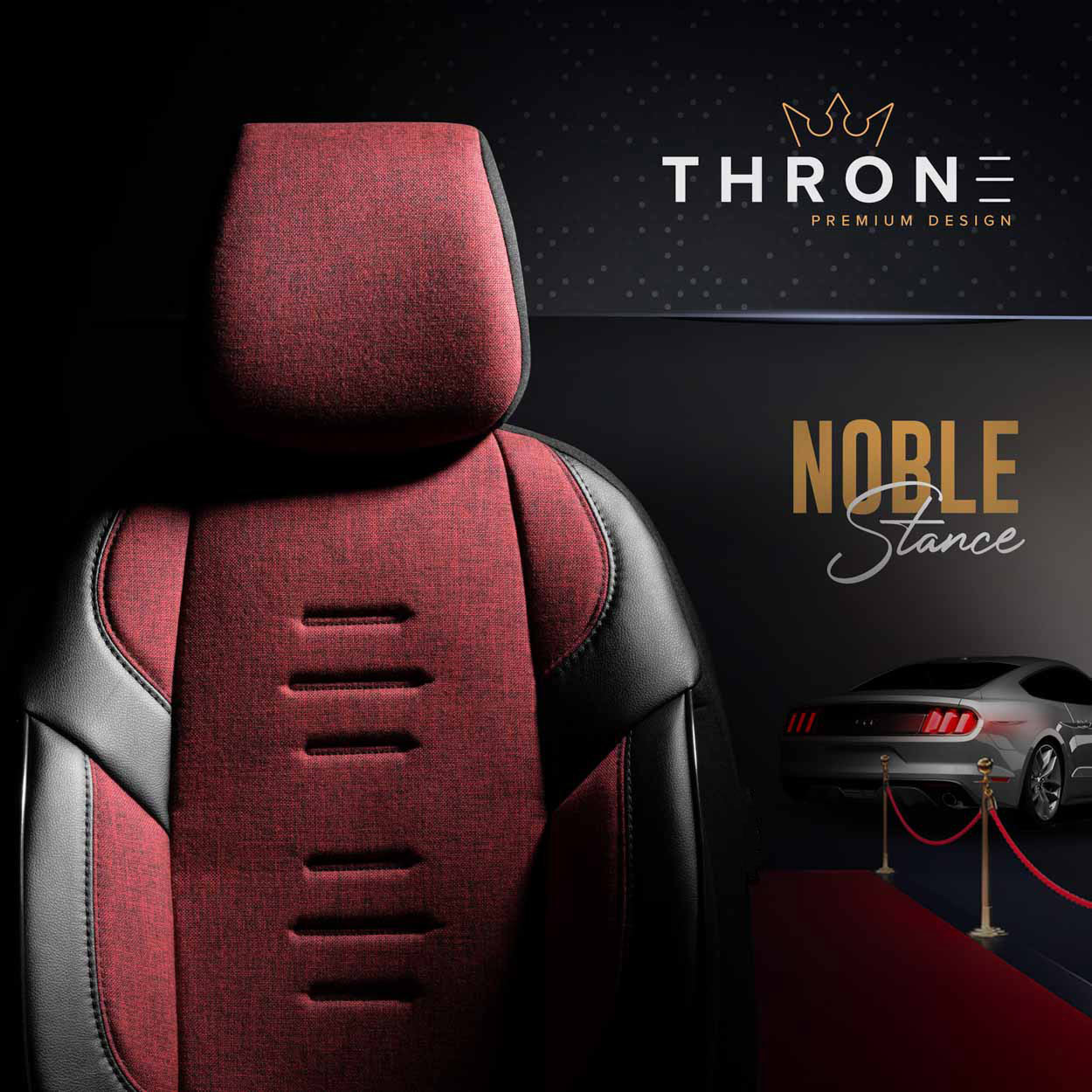 Komplet pokrowców na fotele samochodowe OTOM THRONE 103 RED 3-ZIP — ujęcie 10