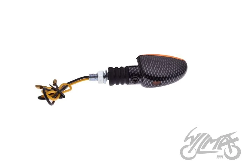 Kierunkowskaz owalny prawy przedni, pomarańczowy, wzór carbon, 12 V 10 W — AL70023PB — ujęcie 3