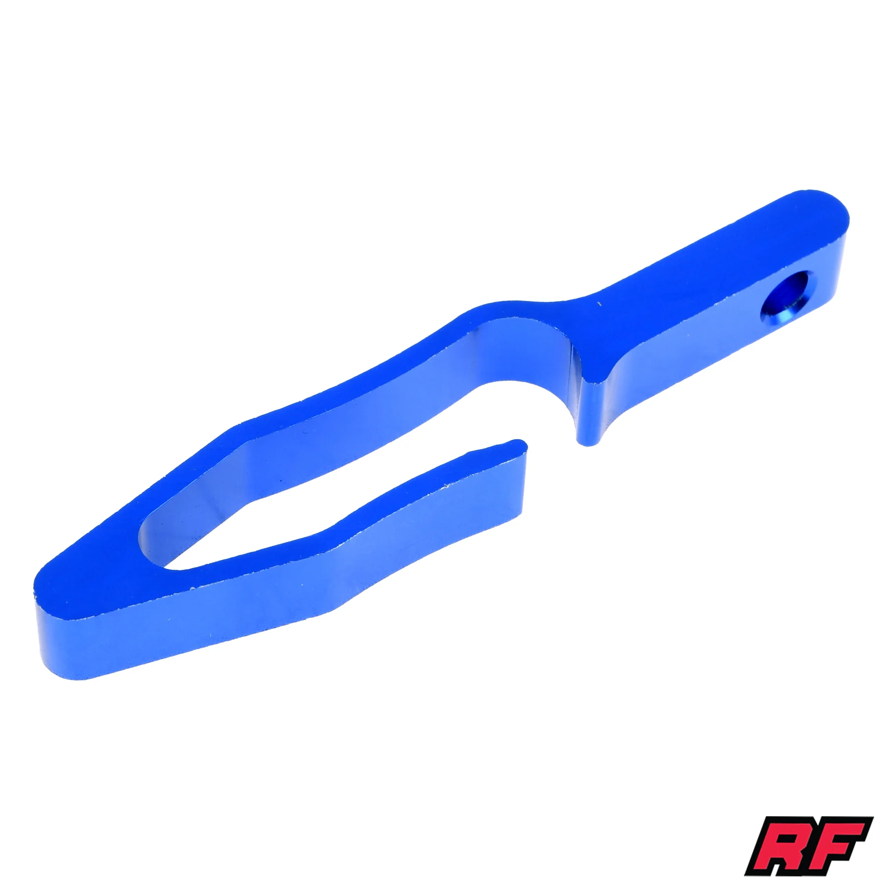 Uchwyt linek / przewodu hamulcowego uniwersalny aluminium CNC anoda niebieski V2 Racing Force — ujęcie 1