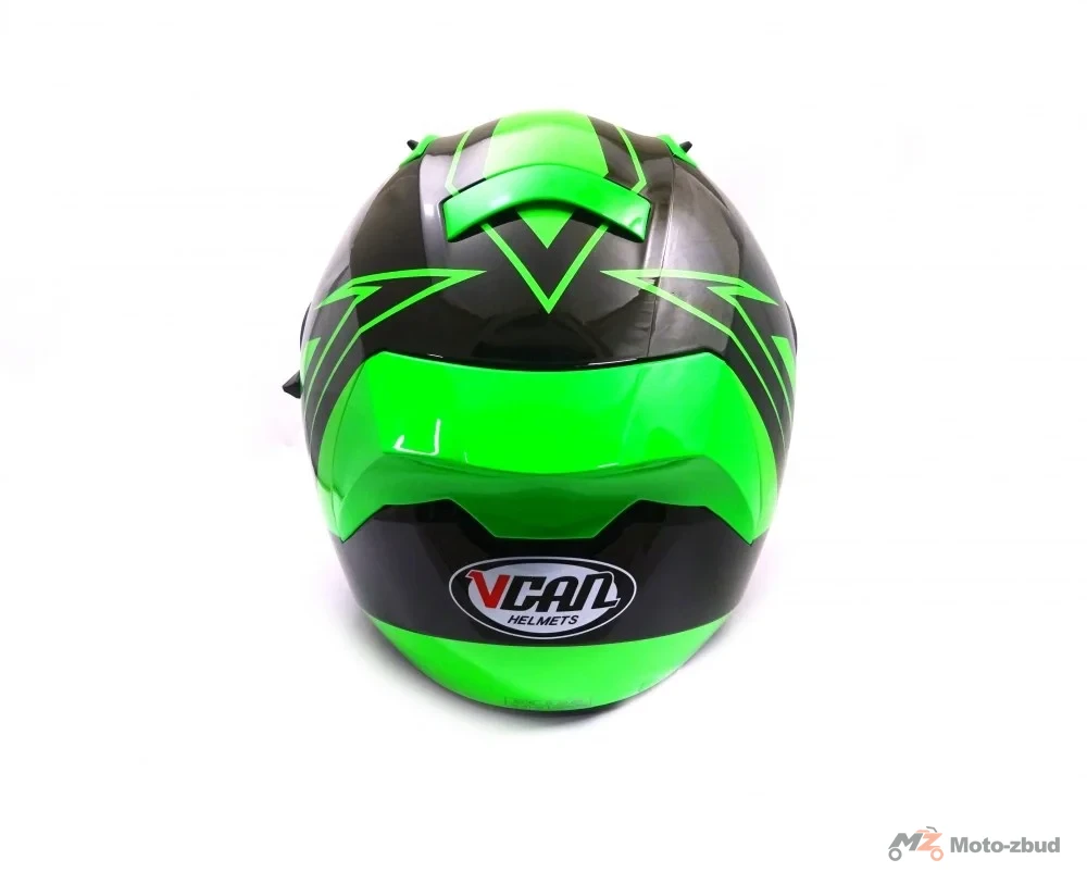 Kask VCAN model V128 3C integralny z blendą czarno-zielony M — ujęcie 4