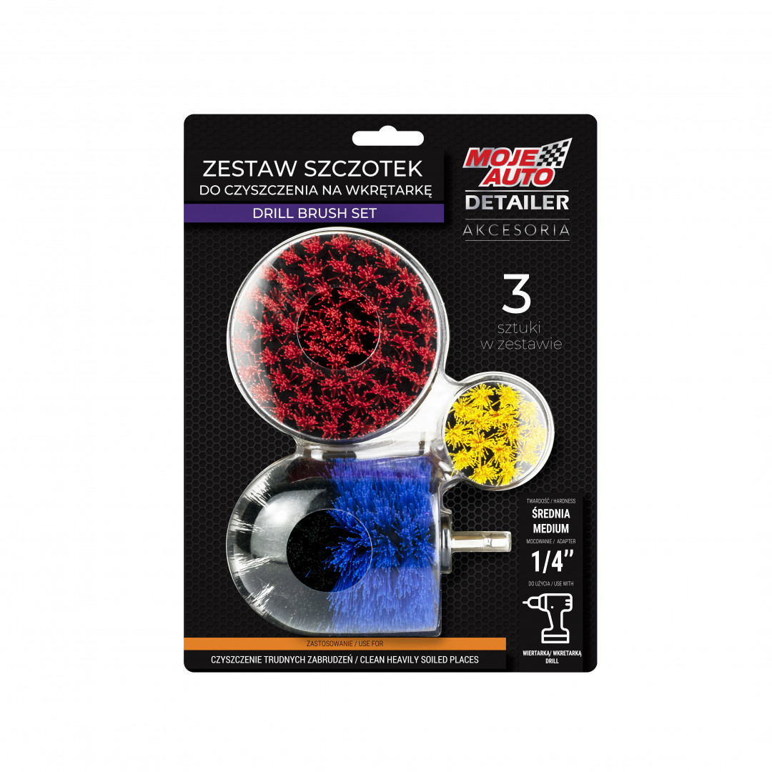Detailer Zestaw szczotek do czyszczenia 3 szt. MOJE AUTO 19-628