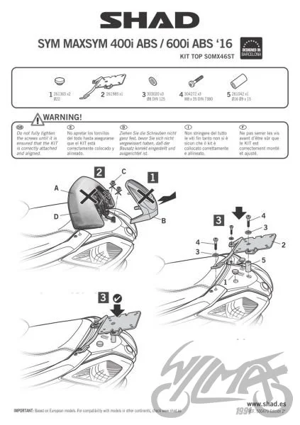Stelaż kufra tył SHAD do SYM maxsym — ujęcie 2