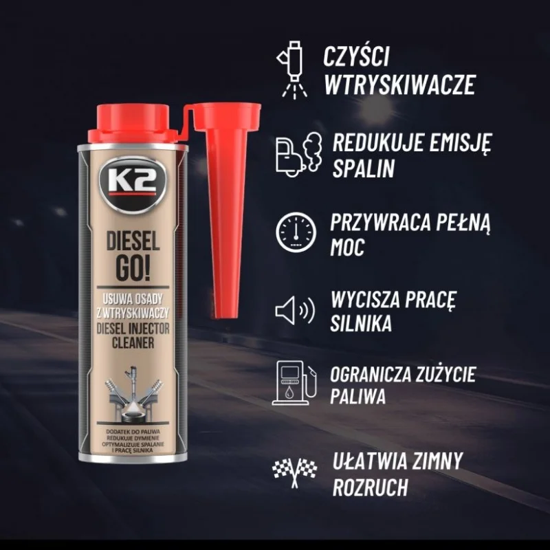 K2 DIESEL GO! Redukuje dymienie, optymalizuję spalanie i pracę silnika 250ml — ujęcie 6