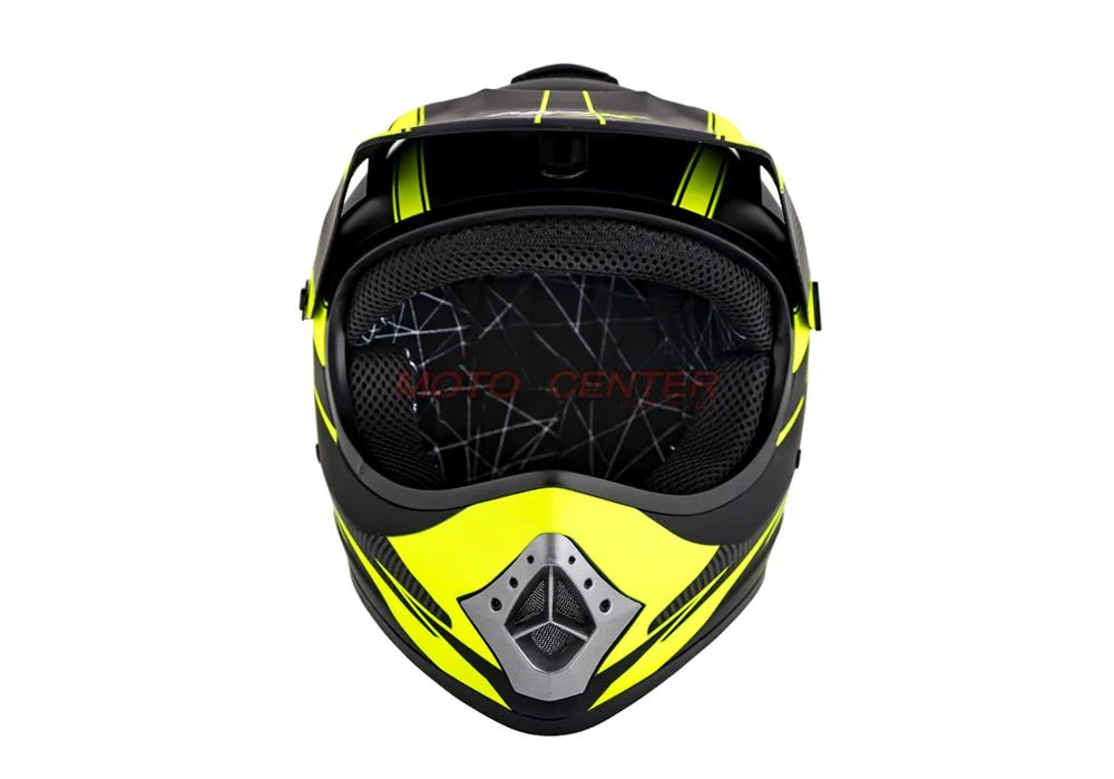 Kask crossowy MPX Dziecięcy WL-801A czarny mat/żółty M — ujęcie 3