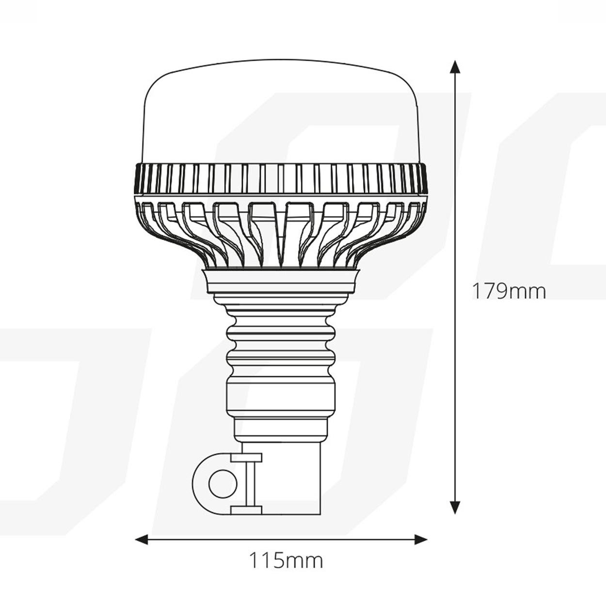 Lampa ostrzegawcza błyskowa kogut 36 LED flex R65 R10 12 V 24 V W03p — ujęcie 5