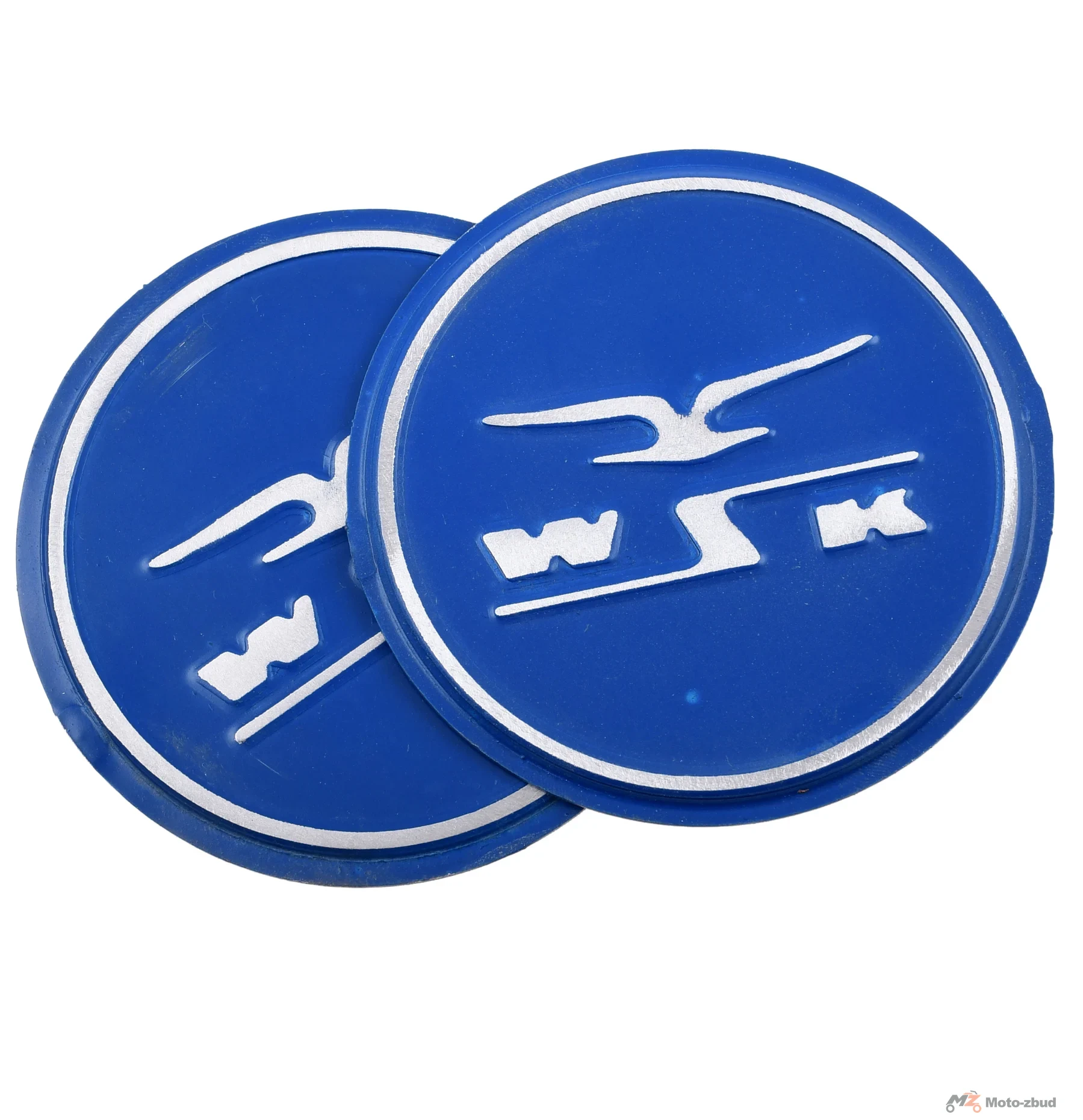 Emblemat zbiornika paliwa WSK aluminium tłoczony niebieski kpl. PL