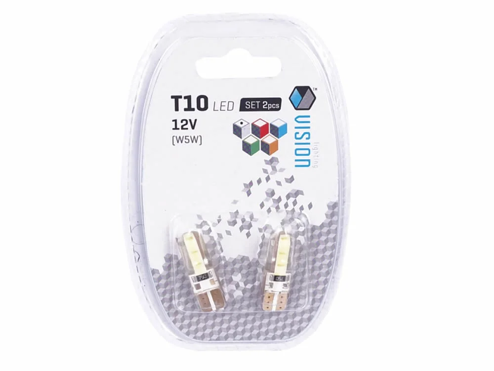 Żarówka W5W T10 12V 2xCOB LED silikonowa obudowa / biała VISION (2szt.) — ujęcie 2
