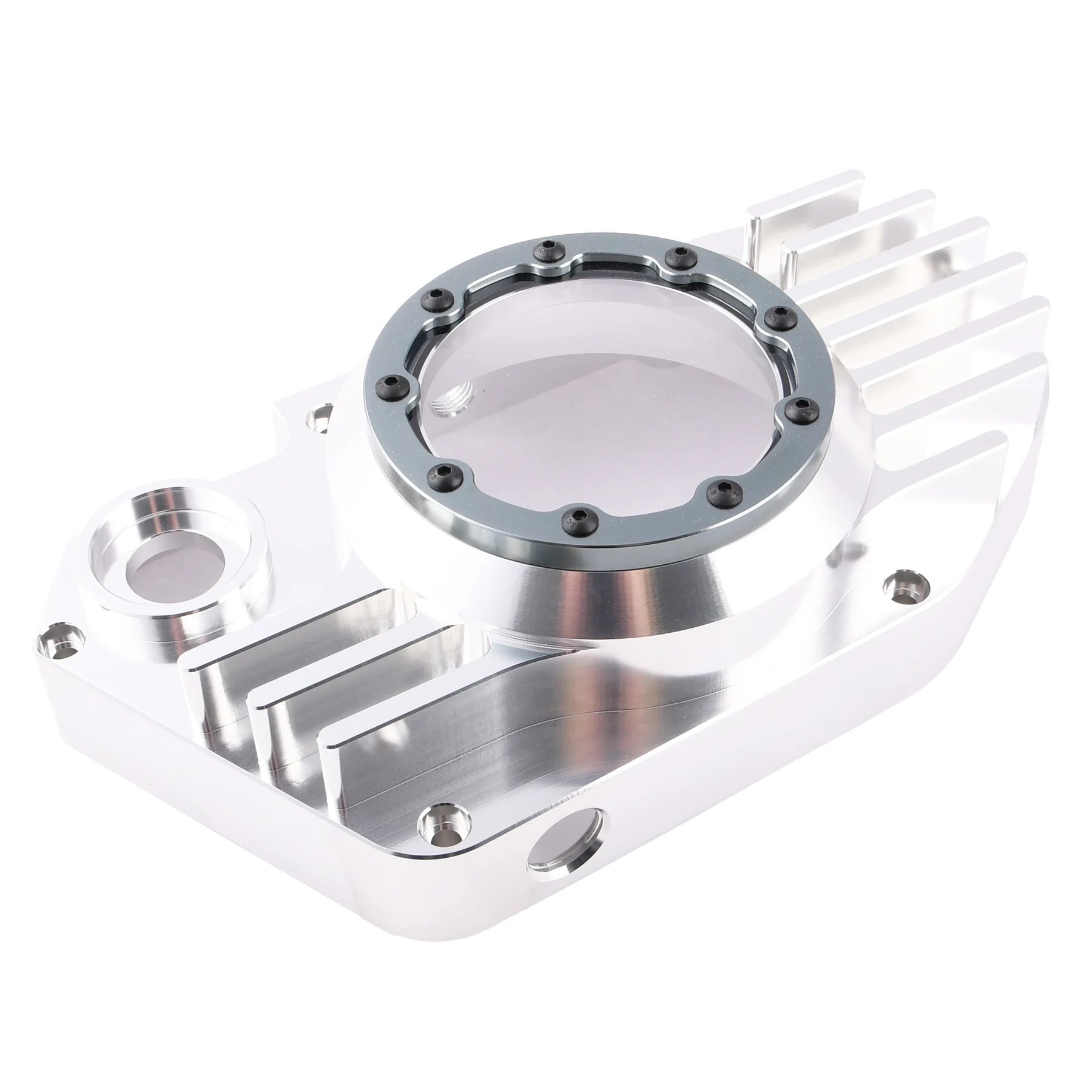 Pokrywa silnika Simson S51 SR50 lewa aluminium CNC clear titanium + śruby DPR Performance — ujęcie 4