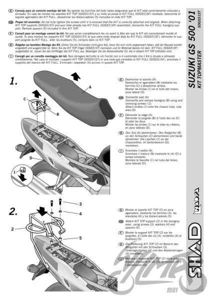 Stelaż kufra centralnego SHAD do Suzuki GS500 / GS500F — ujęcie 2