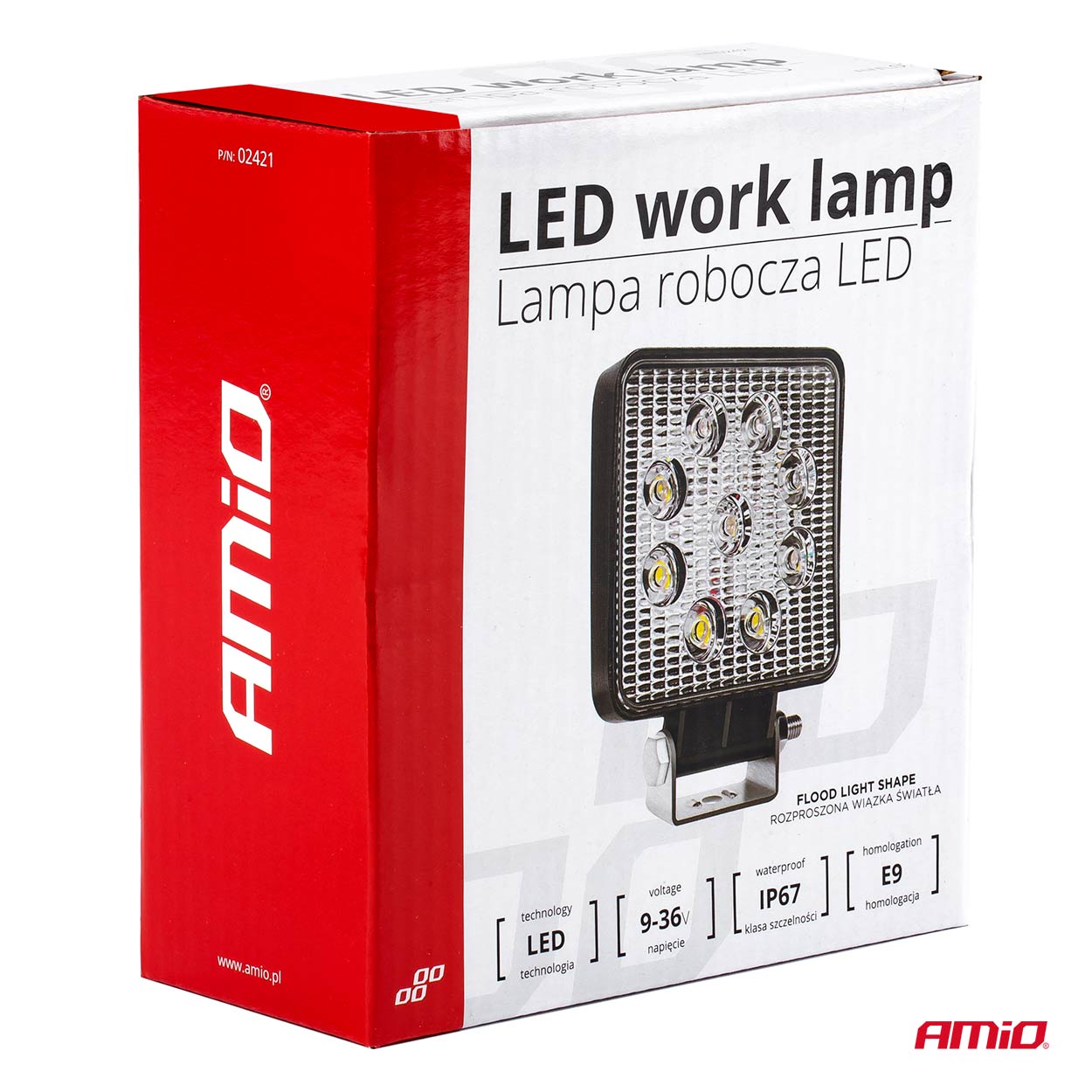 Lampa robocza LED szperacz AWL07 9 LED 12 V 24 V — ujęcie 10