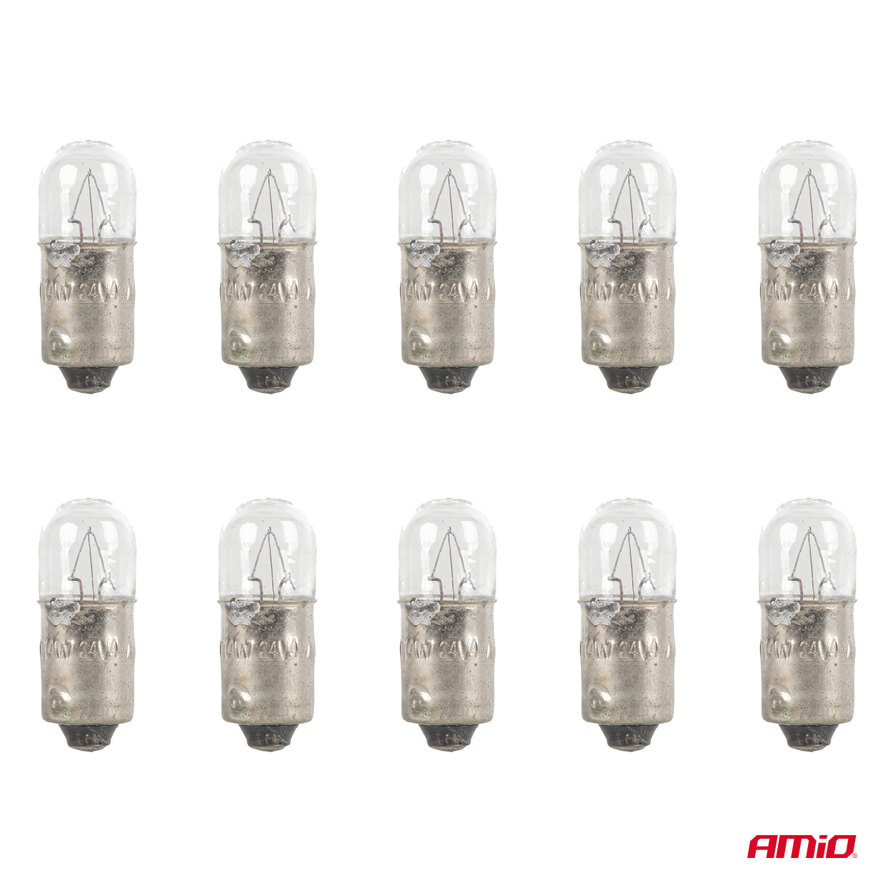 Żarówki halogenowe T4W 24 V 4 W BA9S 10szt.AMIO-04945 — ujęcie 4