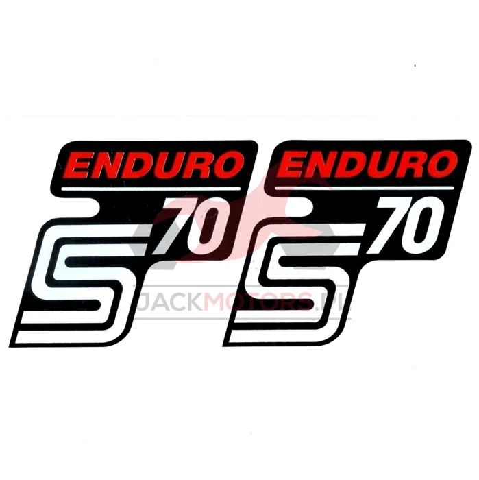 Naklejka Simson pokrywy enduro S70 biało czerwona kpl. — ujęcie 1