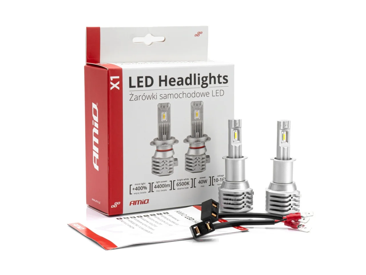 Żarówki samochodowe H3 LED X1 Series AMIO — ujęcie 2