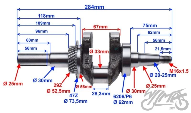 Wał korbowy gokart do silnika GX270 — ujęcie 2