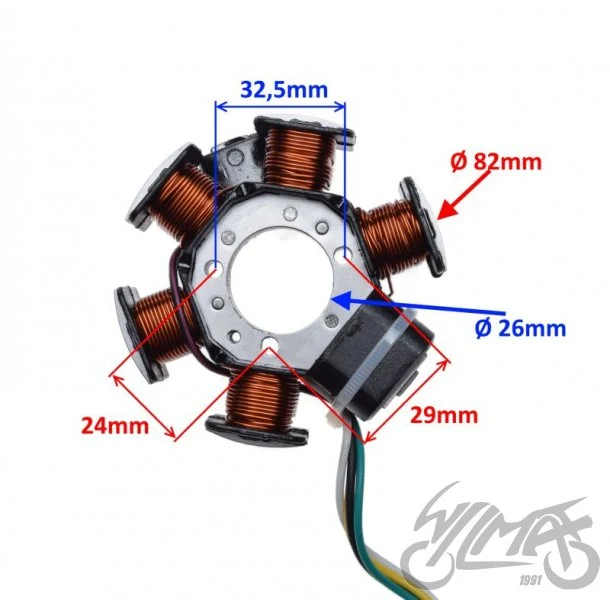 Stator iskrownik 6 cewek do Malaguti 4T — ujęcie 2