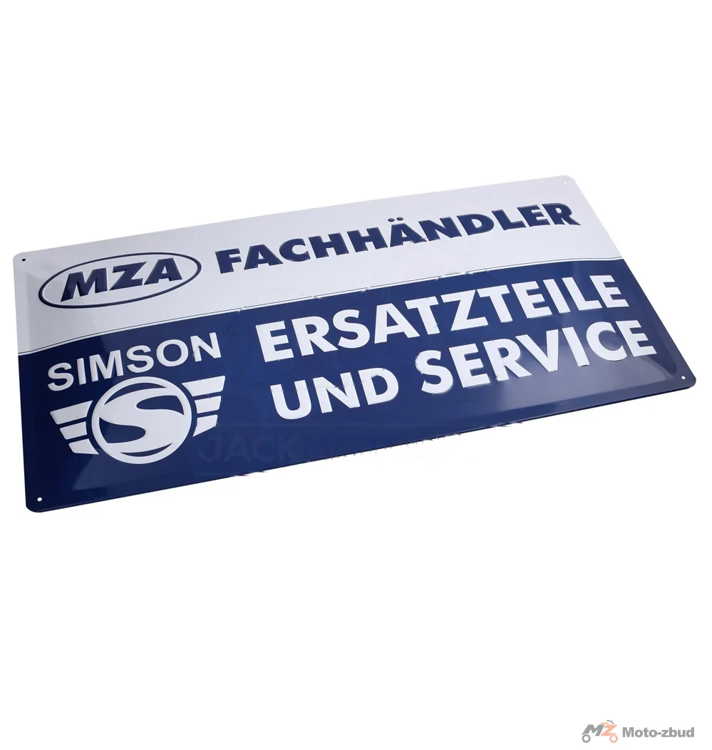 Tabliczka blaszana 3D 25 × 50 cm niebiesko - biała MZA-fachhändler MZA