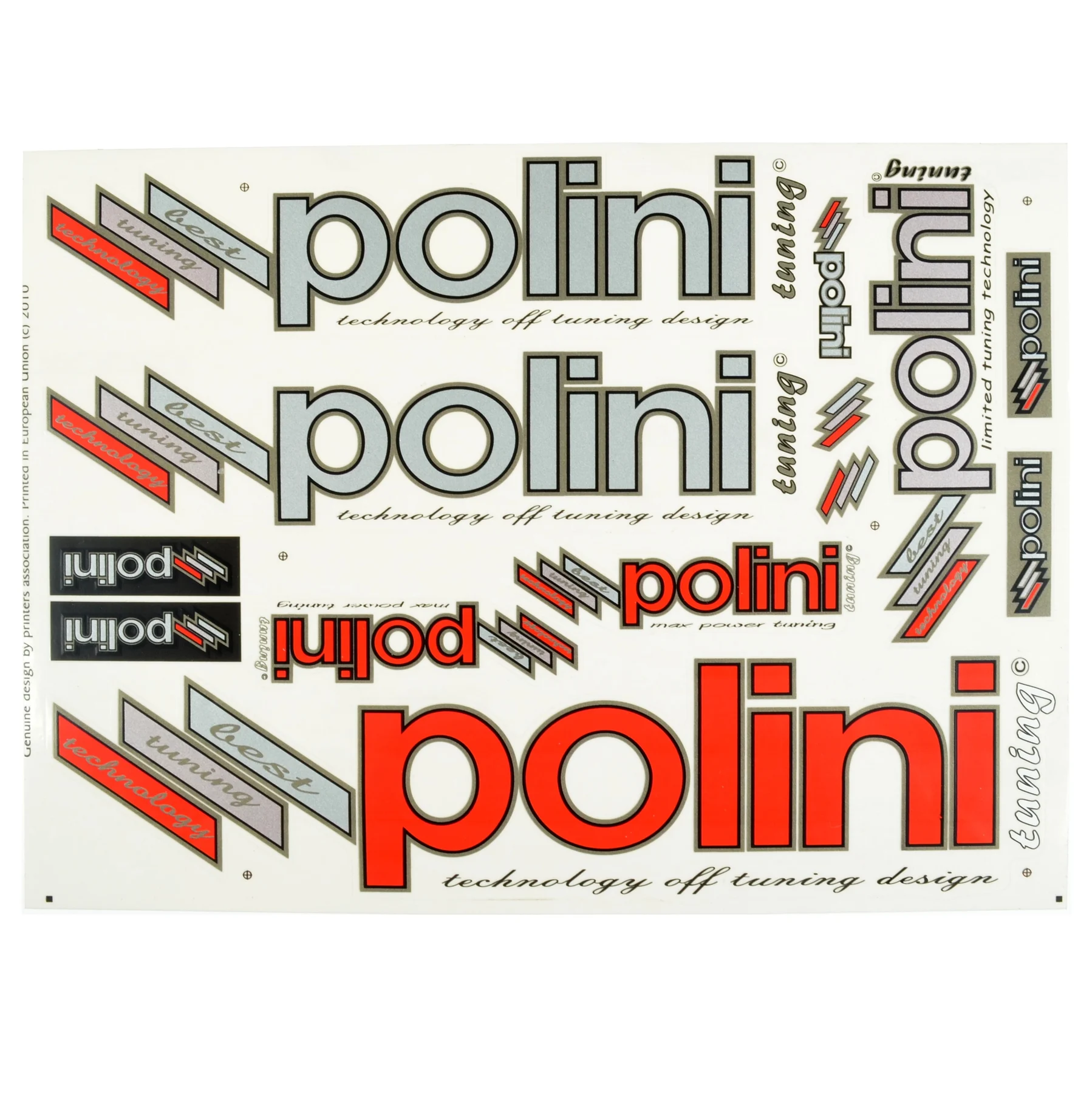 Naklejka Polini srebrno czerwona kpl. — ujęcie 1
