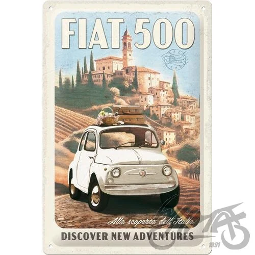 Tablica plakat 20 × 30 Fiat 500 discover new 22433