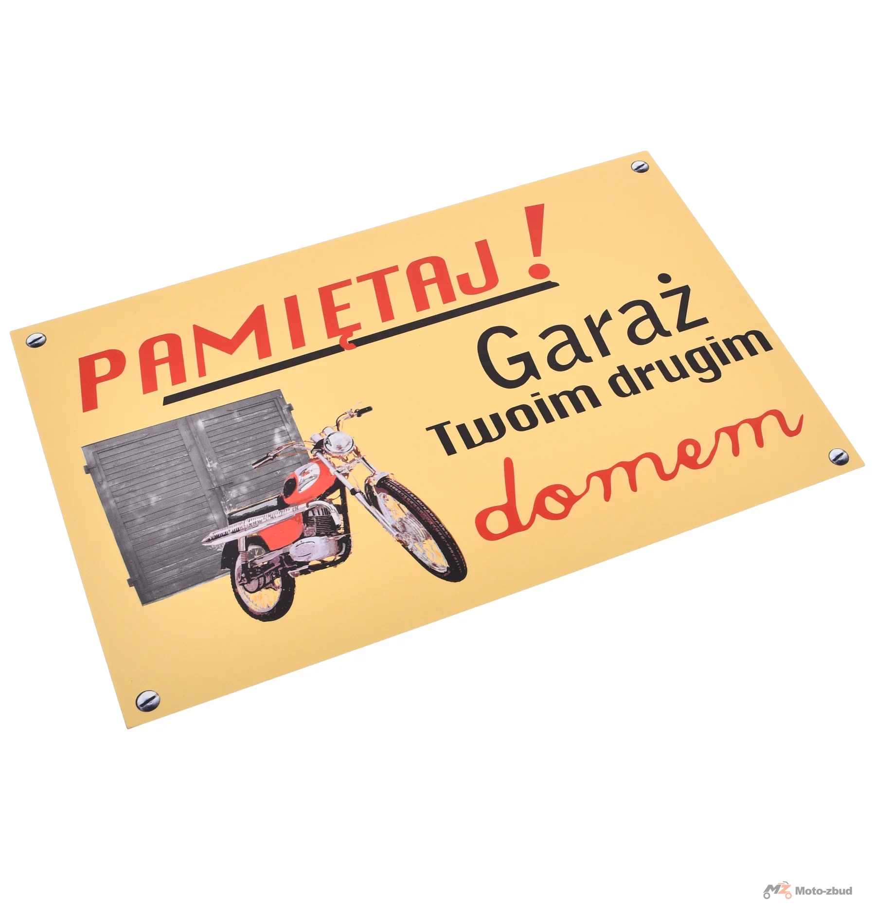 Tabliczka prl "garaż twoim drugim domem - WSK" 40 × 25 cm PL