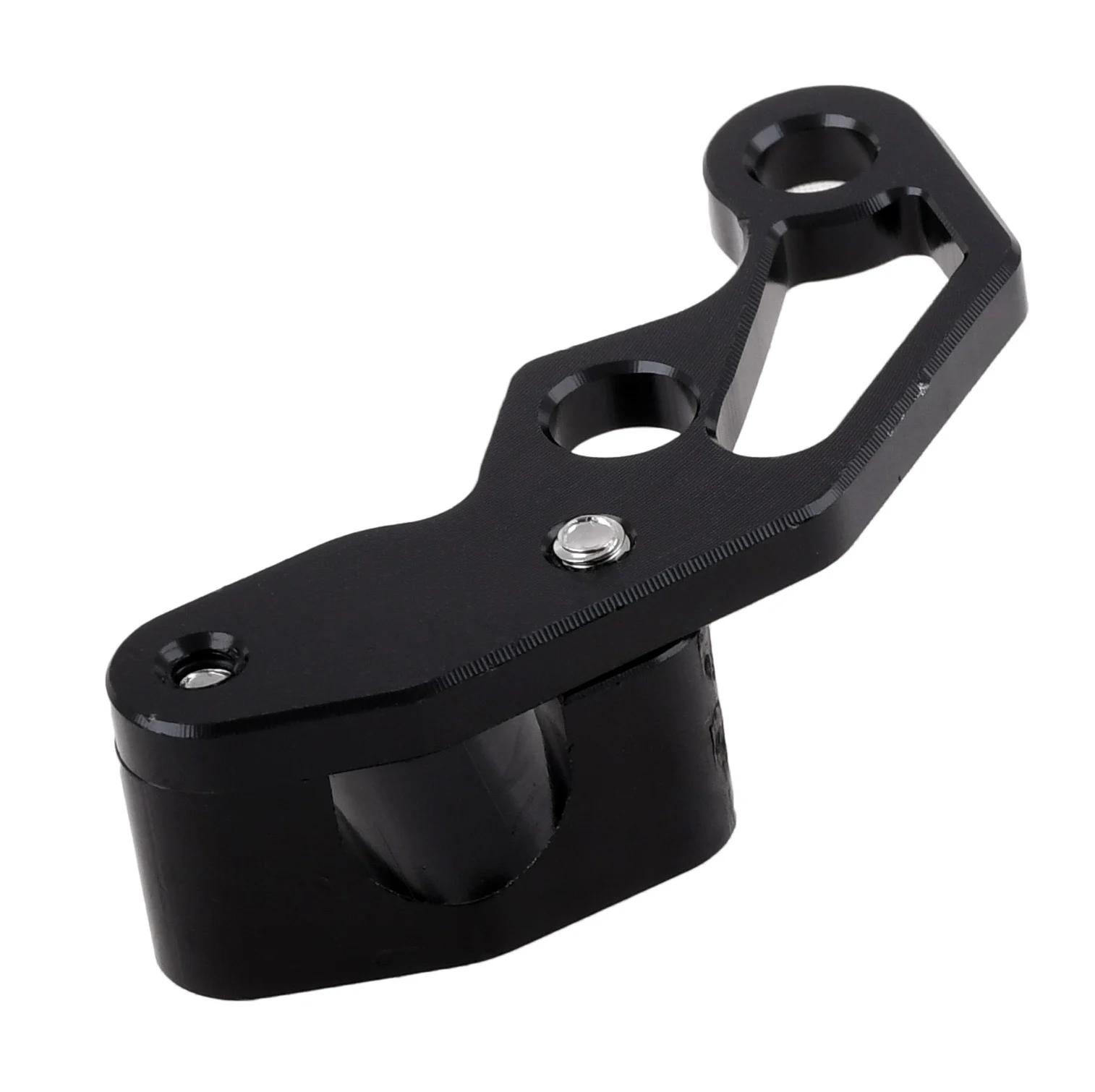 Uchwyt przewodu hamulcowego Simson S50 S51 czarny aluminium CNC anoda Racing Force — ujęcie 2