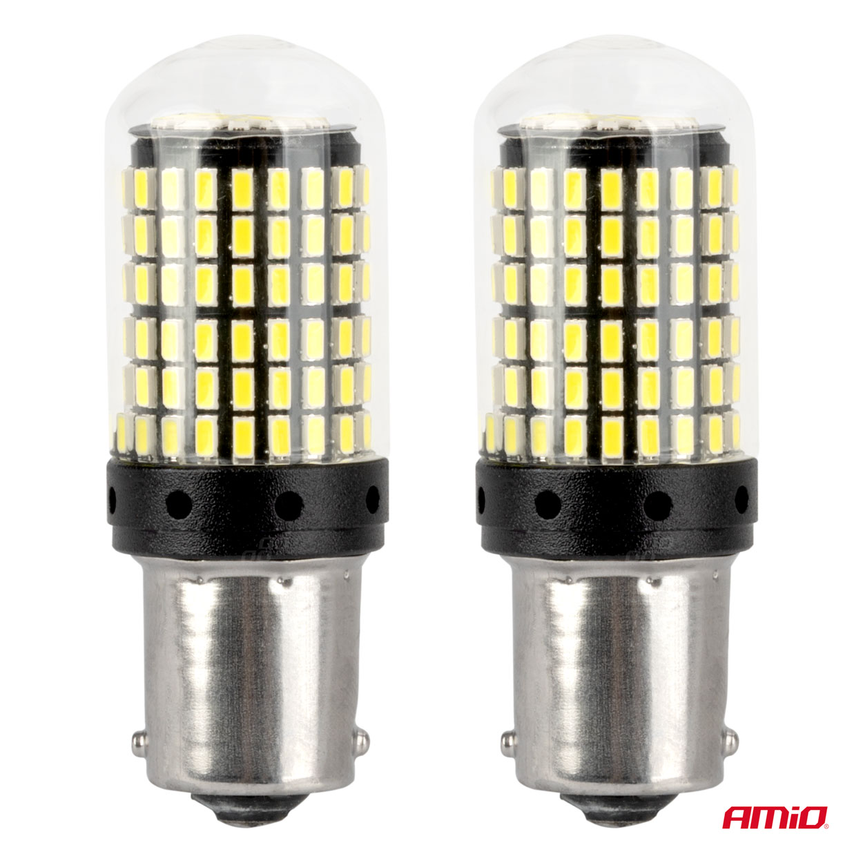 Żarówki LED CANBUS BA15S P21W R10W R5W 600LM 144SMD białe 12 V 24 V — ujęcie 2