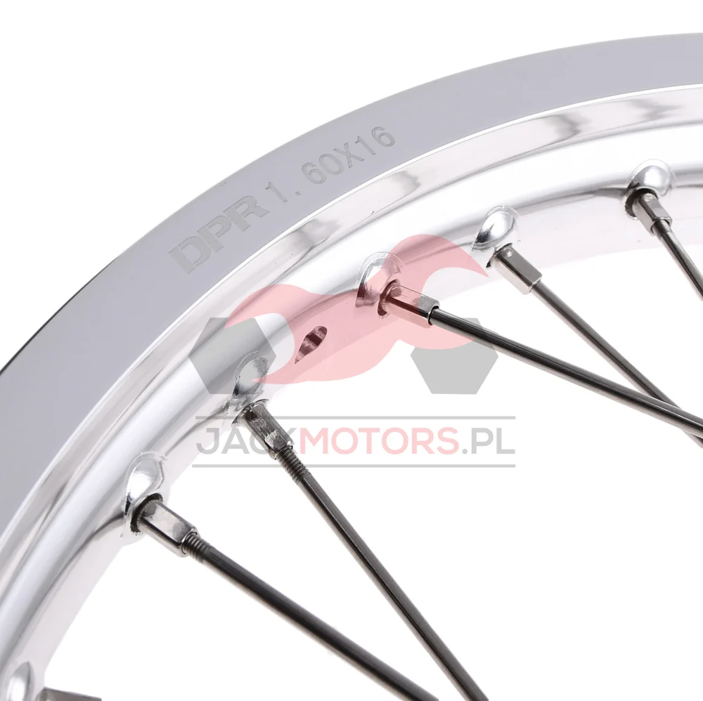 Koło jezdne Simson S51 1,6 × 16 aluminium DPR Classic srebrna piasta + szprychy INOX — ujęcie 3
