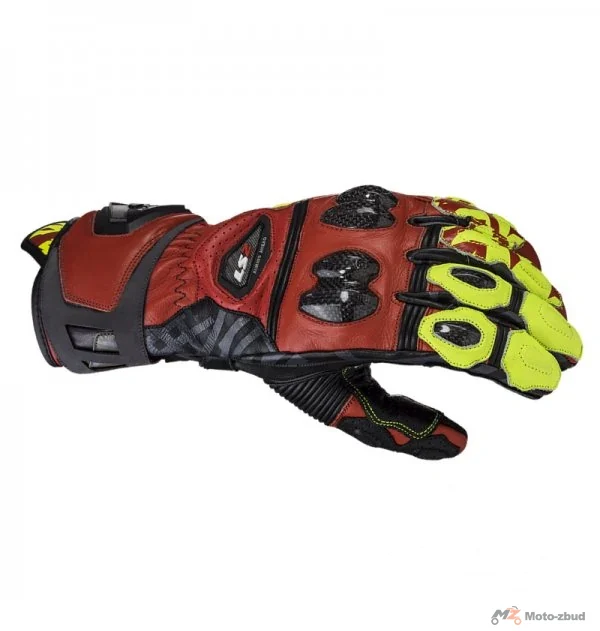 Rękawice motocyklowe LS2 Feng Racing Red H-V Yellow Xxl  — rozmiar XXL