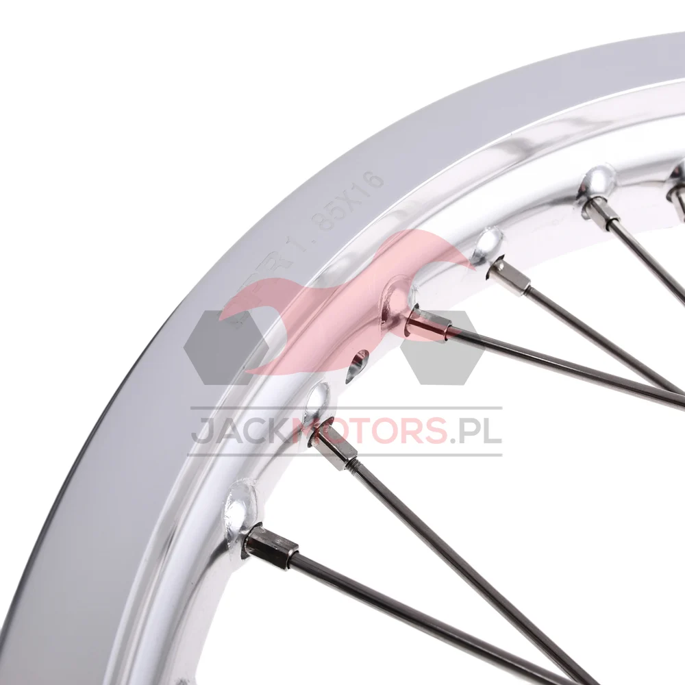 Koło jezdne Simson S51 1,85 × 16 aluminium DPR Classic czarna piasta + szprychy INOX — ujęcie 2