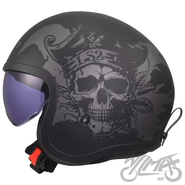 Kask LS2 OF599 Spitfire II willy Black Grey — rozmiar S — ujęcie 2