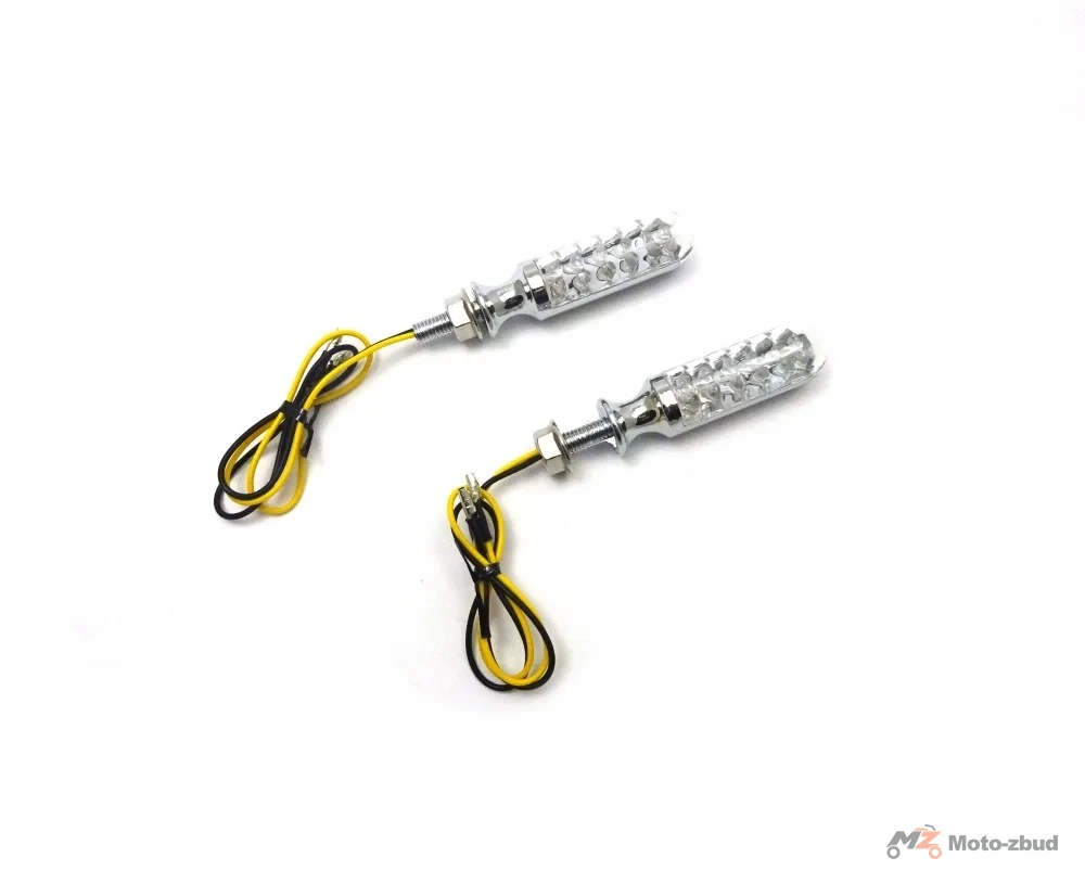 Kierunkowskazy (CH-3010-2) LED chrom (metalowe / podłużne / krótkie ramie) — ujęcie 2