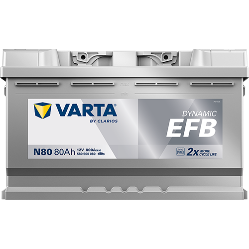 Akumulator 80 Ah 800A 314×175×190/P+ EFB Start-stop Varta 580500080K262 — ujęcie 3