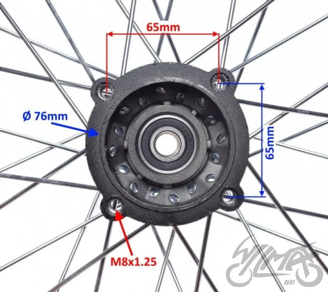 Koło tył 1.85-14 do pit bike Honda CRF50 czerwone — ujęcie 2