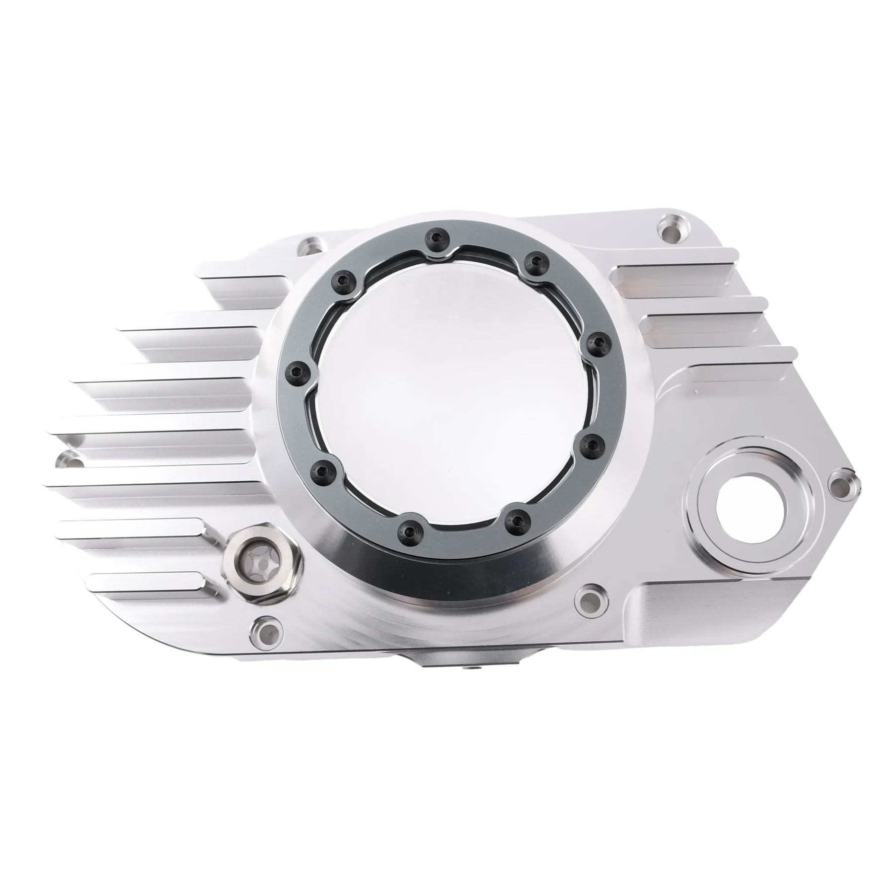 Pokrywa silnika Simson S51 SR50 lewa aluminium CNC clear titanium + śruby DPR Performance — ujęcie 2
