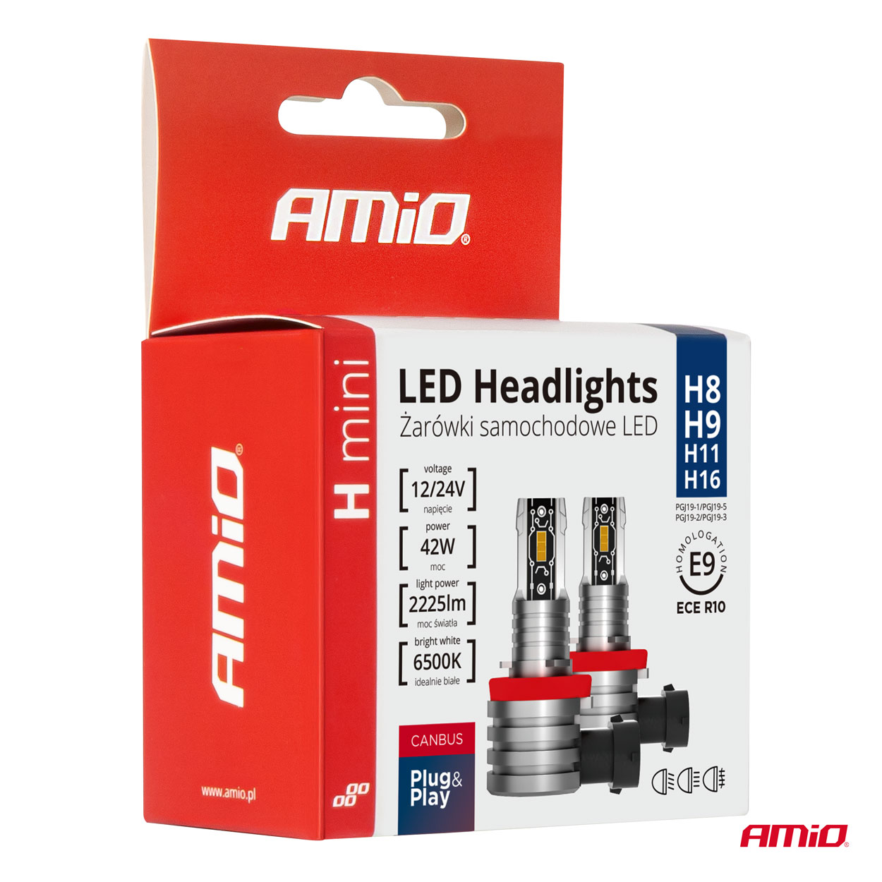 Żarówki samochodowe LED seria H-mini H8 H9 H11 H16 6500K Canbus — ujęcie 5
