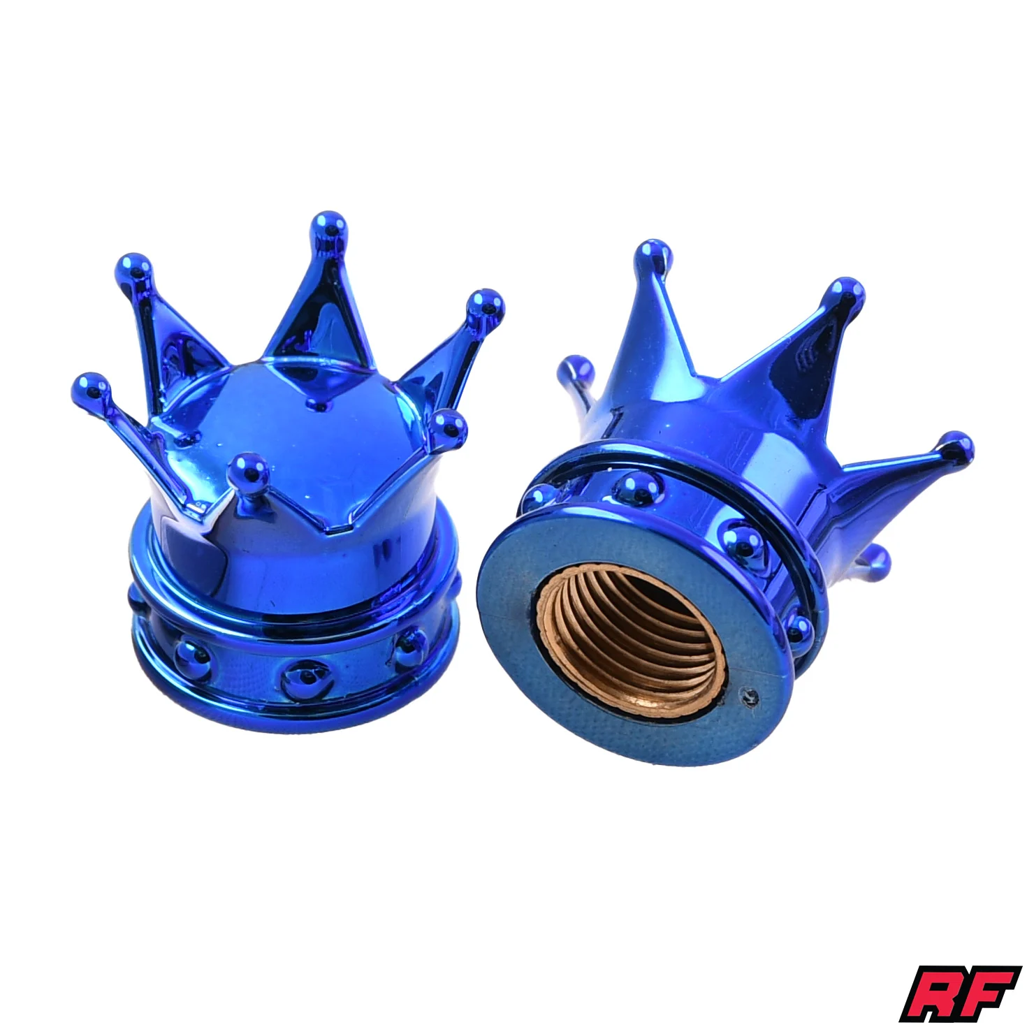 Nakrętka wentyla Racing Force crown niebieska 2szt — ujęcie 1
