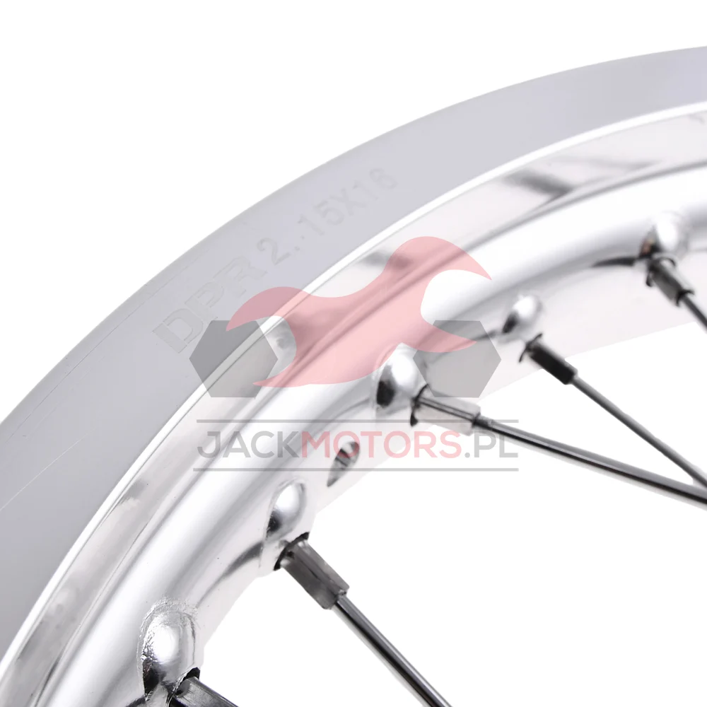 Koło jezdne Simson S51 2,15 × 16 aluminium DPR Classic srebrna piasta + szprychy chrom — ujęcie 2