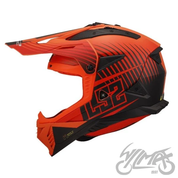 Kask LS2 MX708 Fast II Duck Matt Orange Red — M — ujęcie 2
