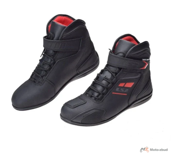 Buty motocyklowe damskie LS2 Garra WP — czarno-czerwone, rozmiar 40