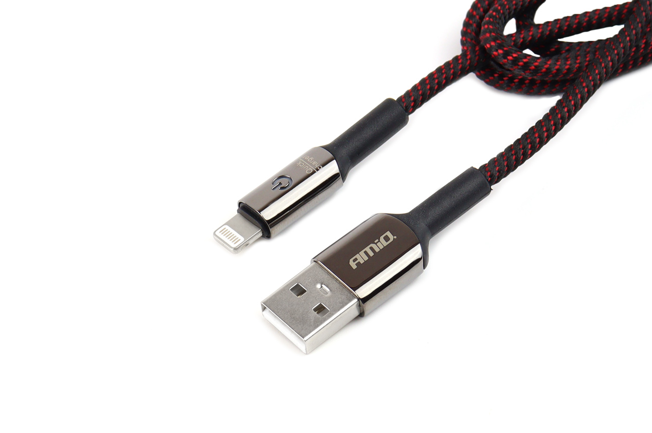 Kabel USB iphone Lightning z diodą LED 1 m UC-10 — ujęcie 2
