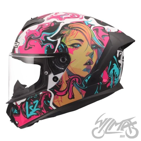 Kask LS2 FF820 Rapid III Cyberg Purple Cyan — S — ujęcie 2