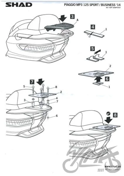 Stelaż kufra tył SHAD do Piaggio MP3 sport — ujęcie 3