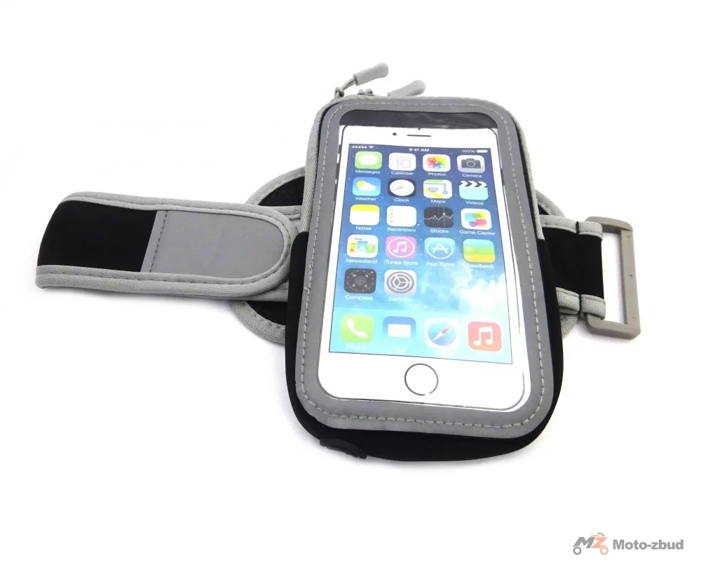 Uchwyt neoprenowa opaska etui na smartfona na ramię 5.5' - czarna (M222002BK) — ujęcie 2