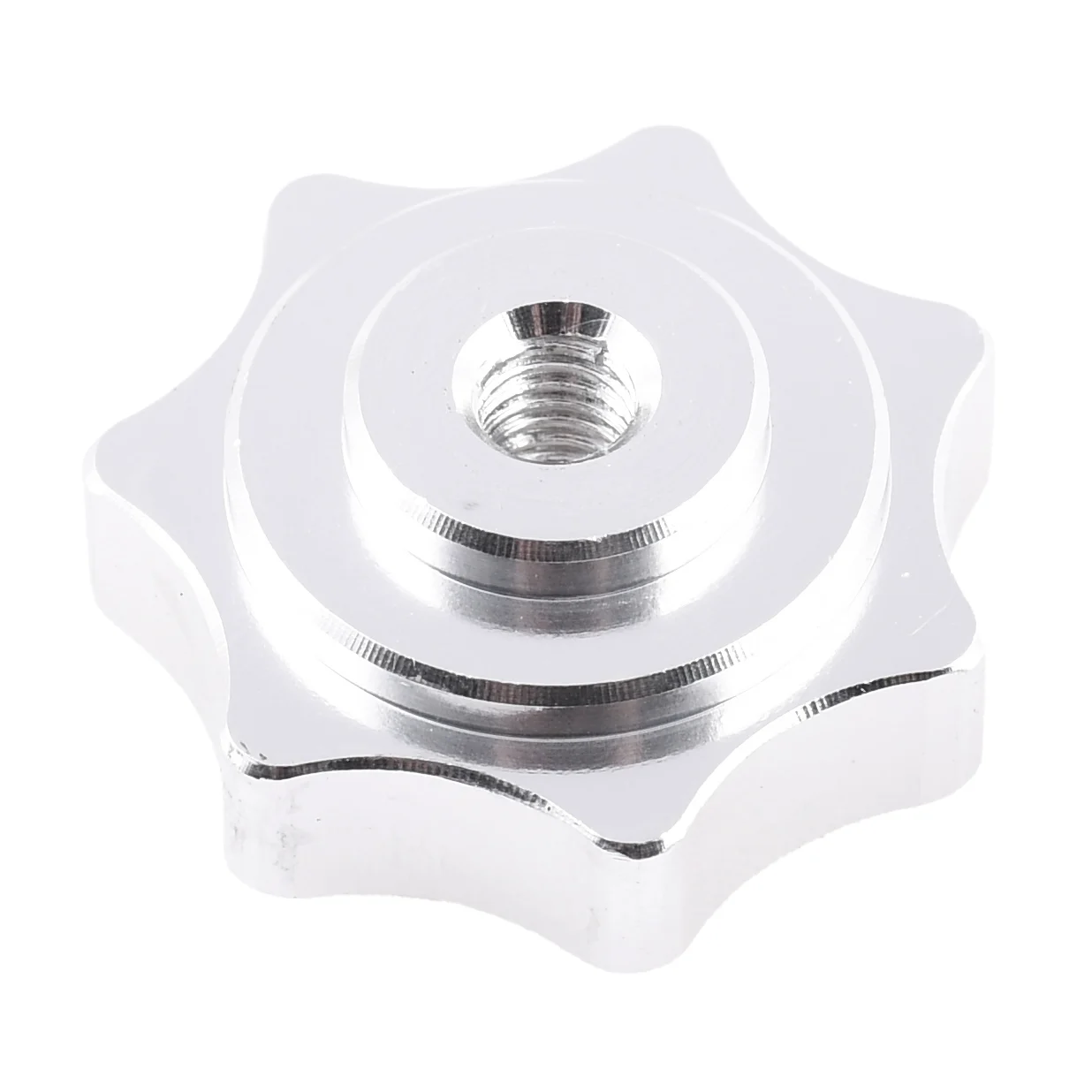 Nakrętka pokrywy bocznej / silnika Simson M6 aluminium CNC srebrna DPR Performance — ujęcie 2